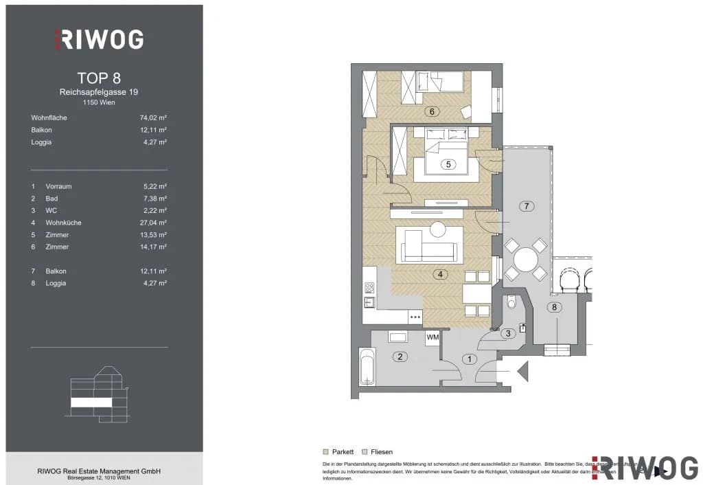 3-Zimmer-Wohnung kaufen in Wien – 74,02 m², € 445.000 – Bild 13 von 13