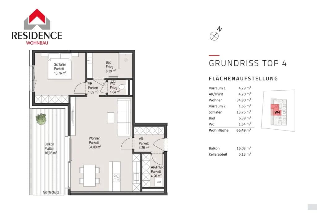 2-Zimmer-Wohnung kaufen in Salzburg Stadt – 66,49 m², € 590.000 – Bild 3 von 3