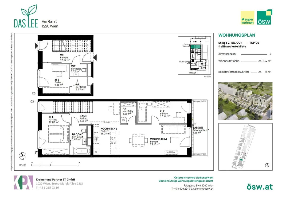 4-Zimmer-Wohnung mieten in Wien – 104,75 m², € 1.837 – Bild 2 von 5