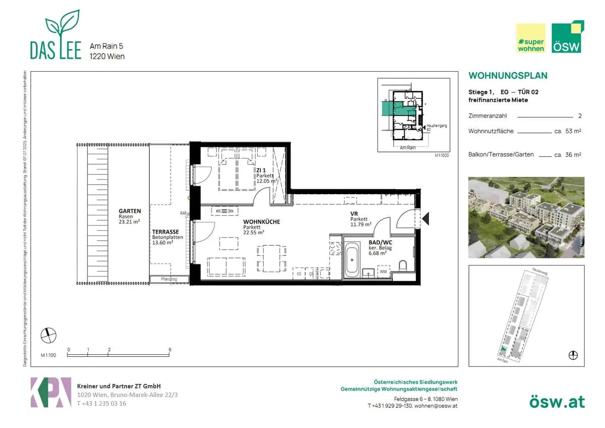 2-Zimmer-Wohnung mieten in Wien – 53,07 m², € 944 – Bild 2 von 6