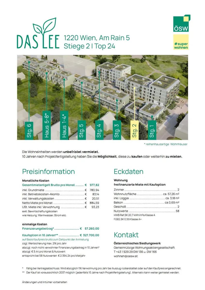 2-Zimmer-Wohnung mieten in Wien – 57,28 m², € 978 – Bild 9 von 9