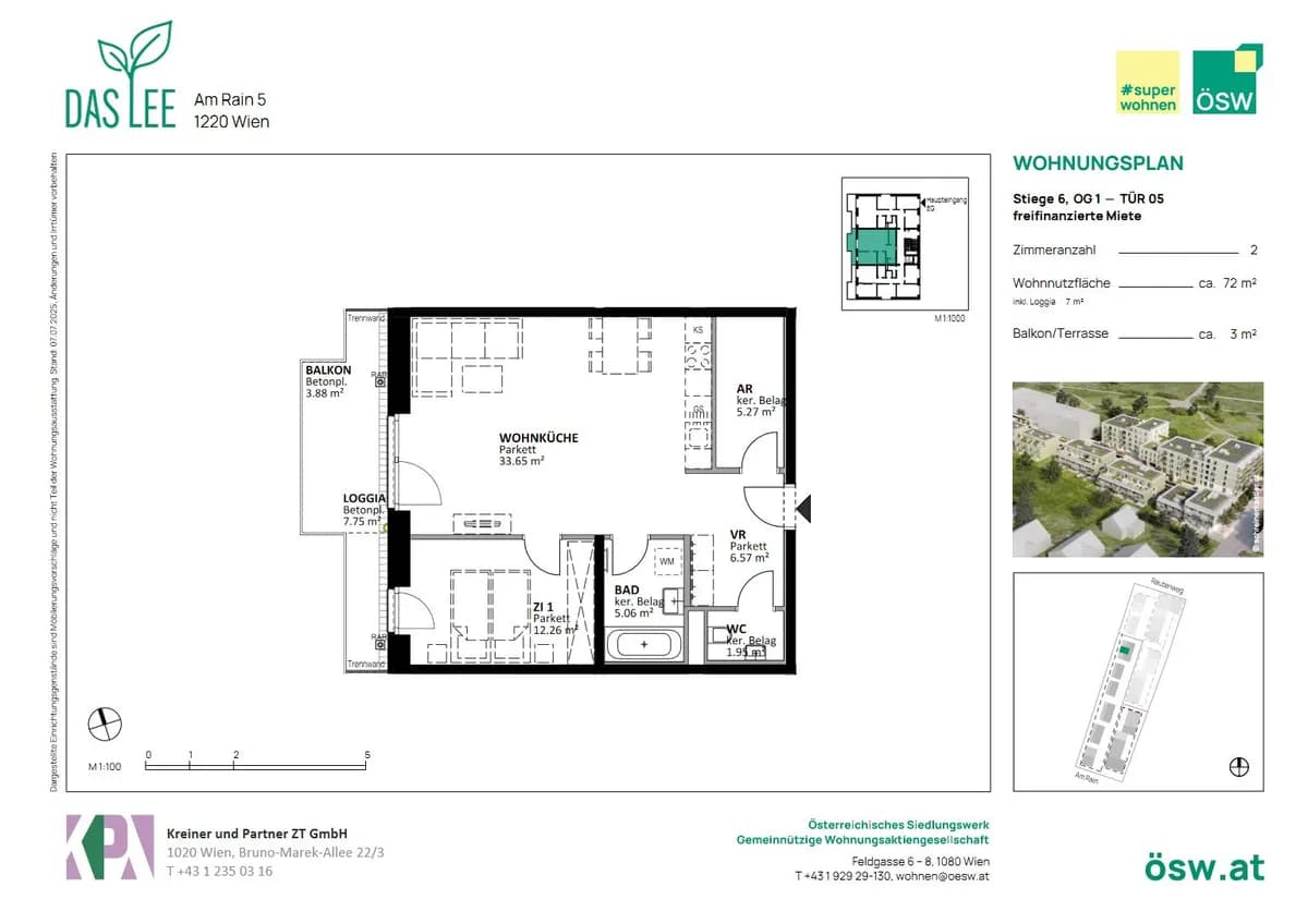 2-Zimmer-Wohnung mieten in Wien – 72,51 m², € 1.197 – Bild 8 von 9