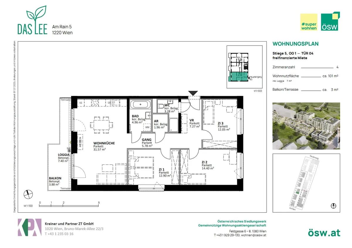 4-Zimmer-Wohnung mieten in Wien – 101,57 m², € 1.736 – Bild 8 von 9