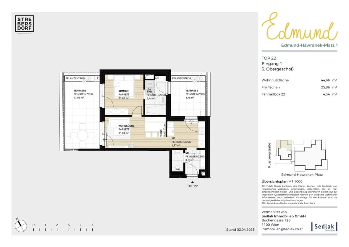 2-Zimmer-Wohnung kaufen in Wien – 44,66 m², € 325.000 – Bild 7 von 12