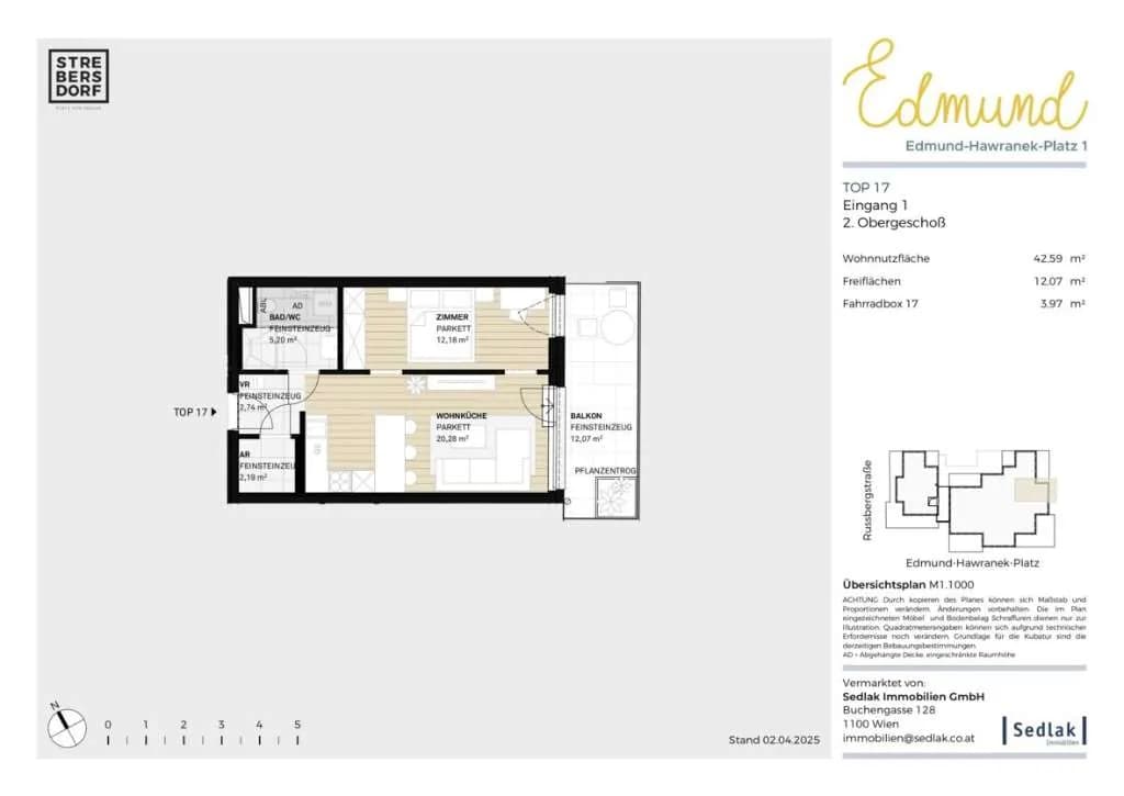 1-Zimmer-Wohnung kaufen in Wien – 42,59 m², € 280.000 – Bild 3 von 7