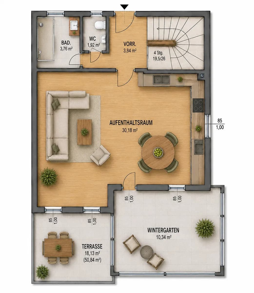 6-Zimmer-Haus kaufen in Wien – 105 m², € 579.000 – Bild 9 von 13