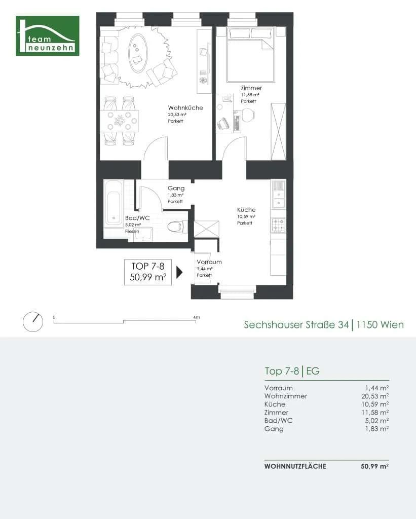 2-Zimmer-Wohnung kaufen in Wien – 50,72 m², € 165.001 – Bild 24 von 24