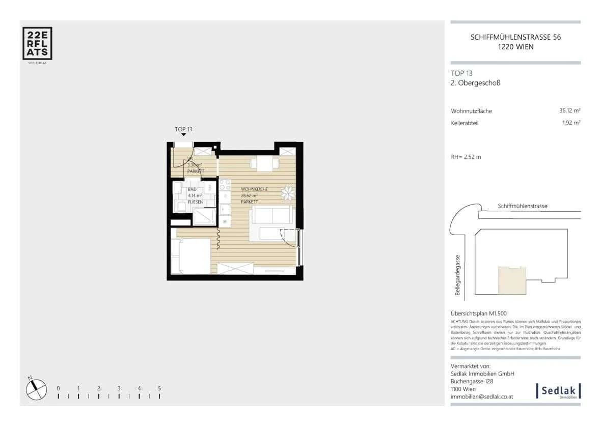 1-Zimmer-Wohnung kaufen in Wien – 36,12 m², € 269.000 – Bild 3 von 5