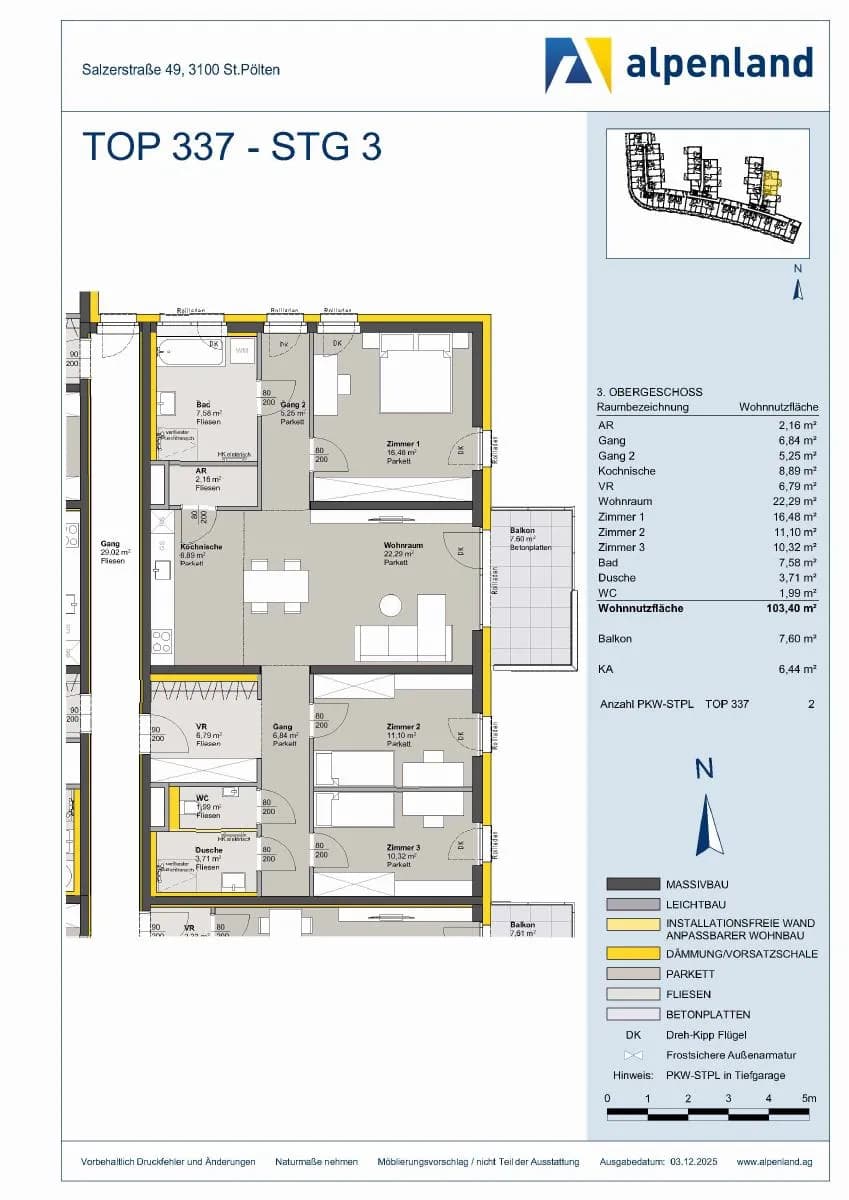 4-Zimmer-Wohnung mieten in Sankt Pölten – 103,4 m², € 1.534 – Bild 7 von 7