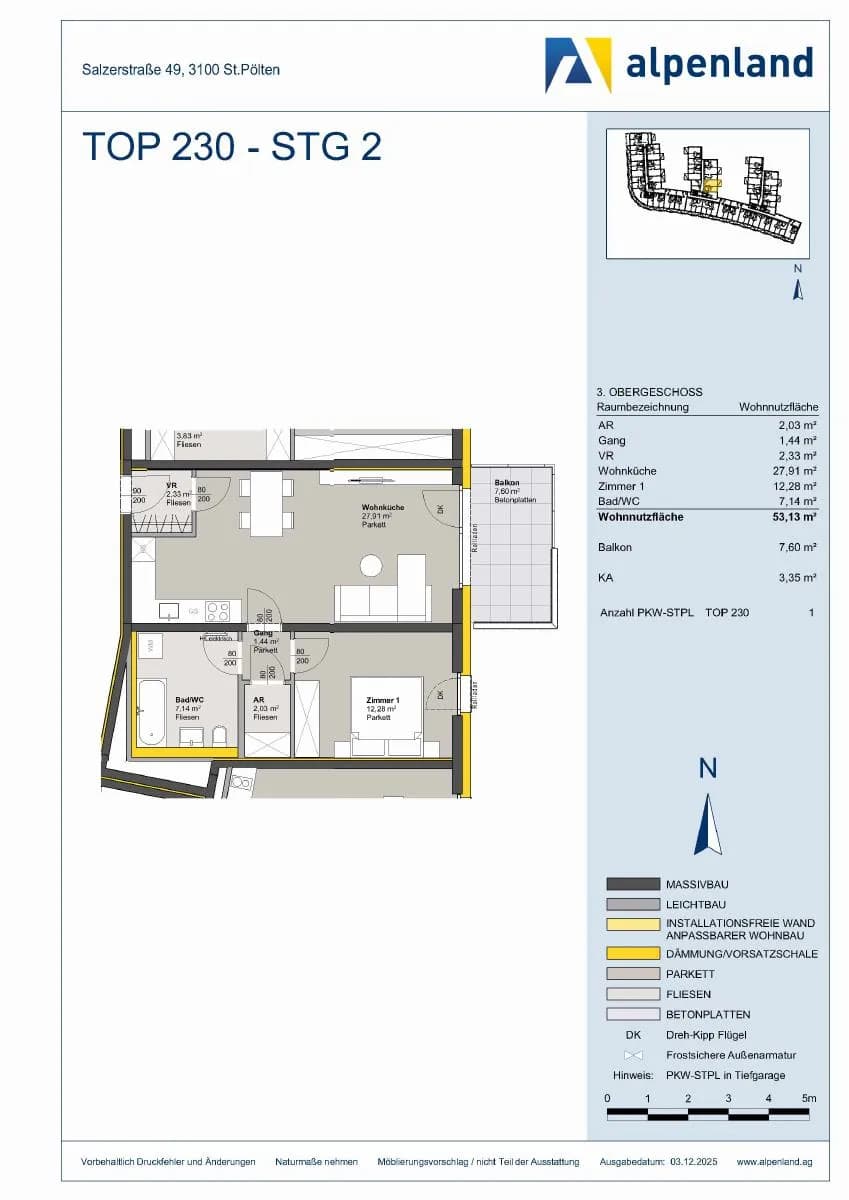 2-Zimmer-Wohnung mieten in Sankt Pölten – 53,91 m², € 752 – Bild 7 von 7
