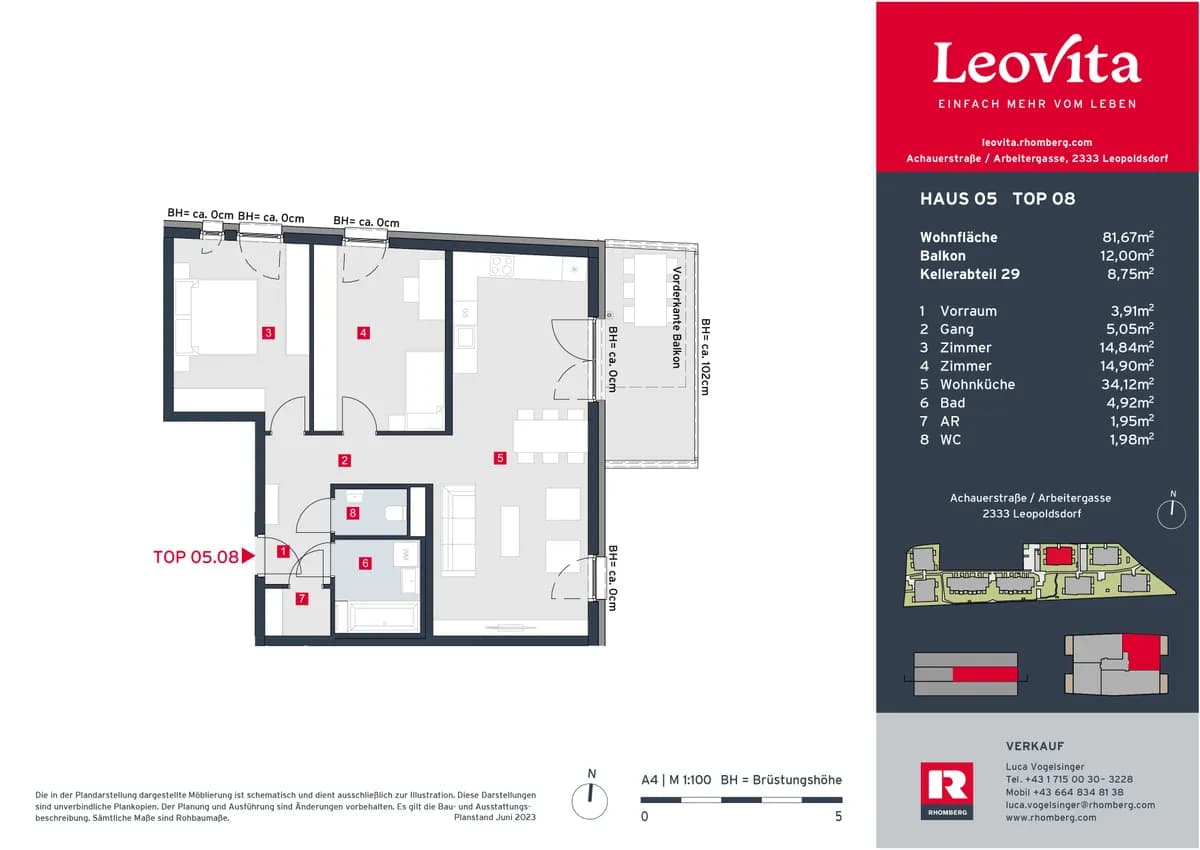 3-Zimmer-Wohnung kaufen in Bruck an der Leitha – 81,94 m², € 428.000 – Bild 3 von 12