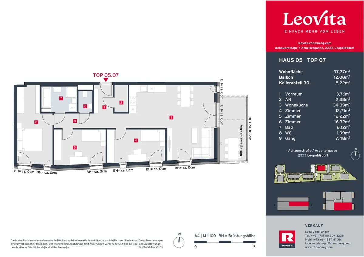 4-Zimmer-Wohnung kaufen in Bruck an der Leitha – 97,37 m², € 507.000 – Bild 3 von 12