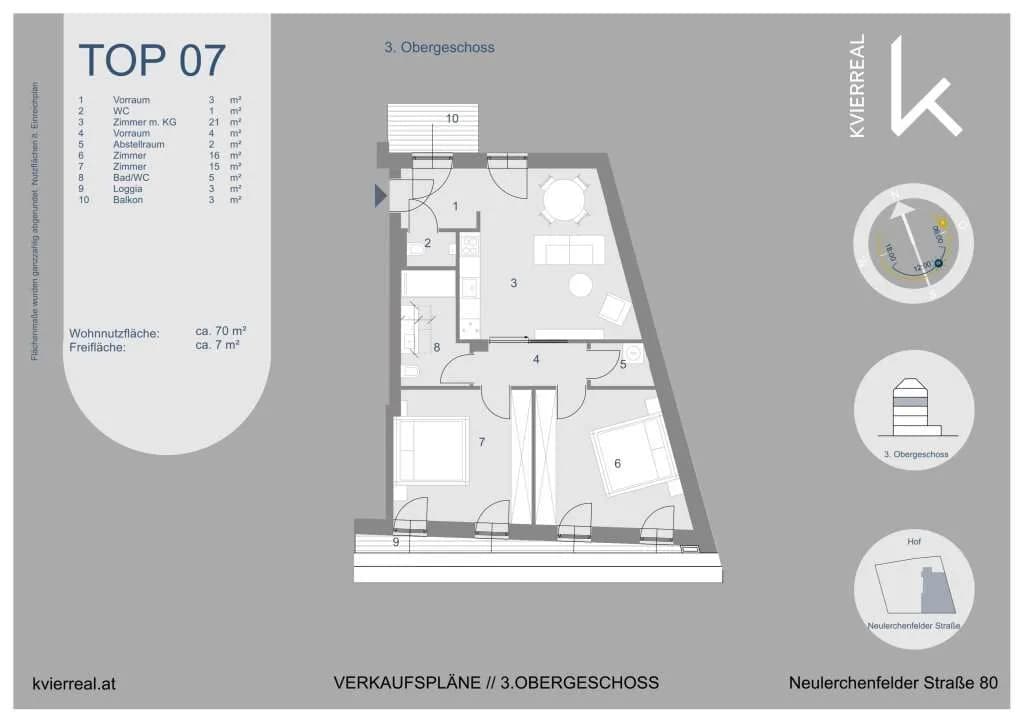 3-Zimmer-Wohnung kaufen in Wien – 70 m², € 560.000 – Bild 7 von 7