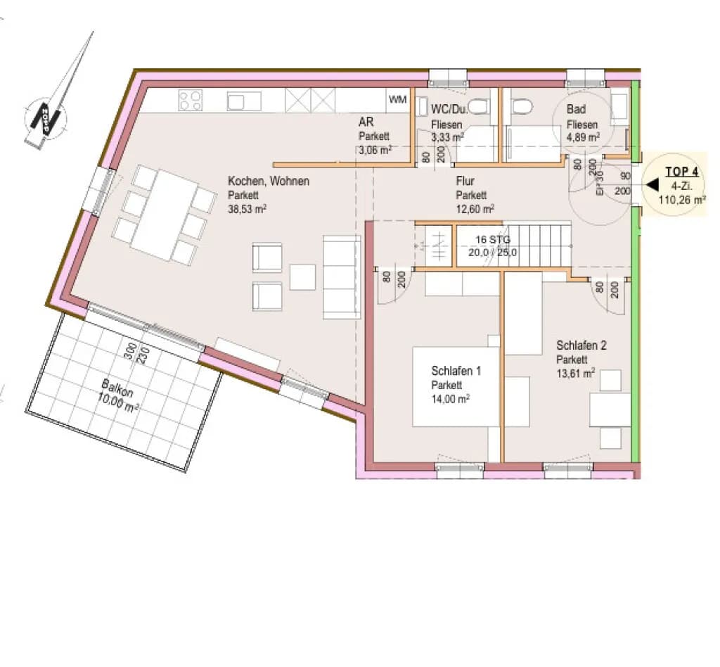 4-Zimmer-Wohnung kaufen in Hallein – 110,26 m², € 960.000 – Bild 8 von 8