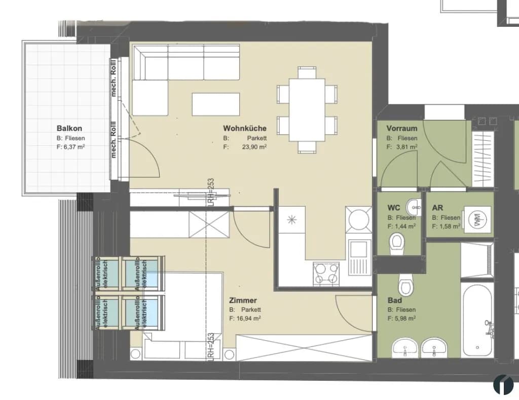 2-Zimmer-Wohnung mieten in Tulln – 54 m², € 900 – Bild 19 von 20