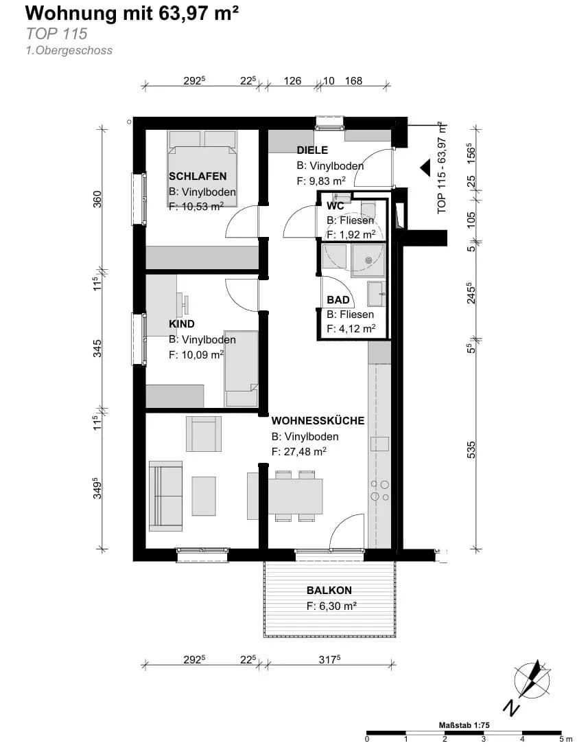 3-Zimmer-Wohnung kaufen in Gmunden – 63,97 m², € 281.468 – Bild 12 von 12