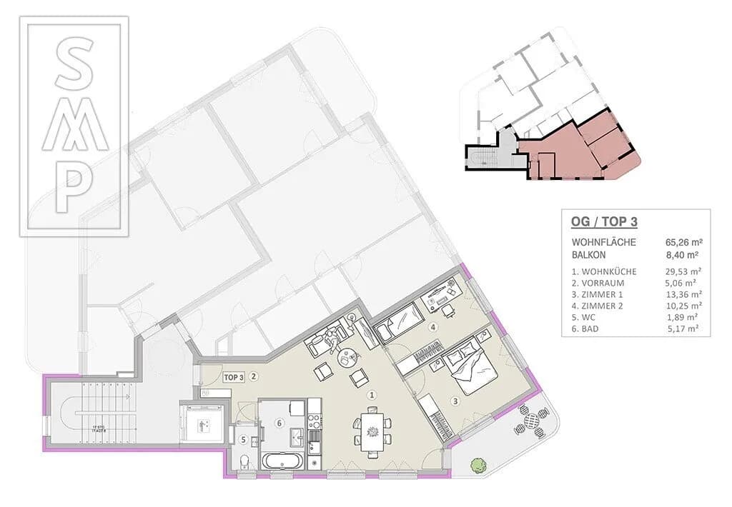 3-Zimmer-Wohnung kaufen in Wien – 65,26 m², € 395.000 – Bild 13 von 13