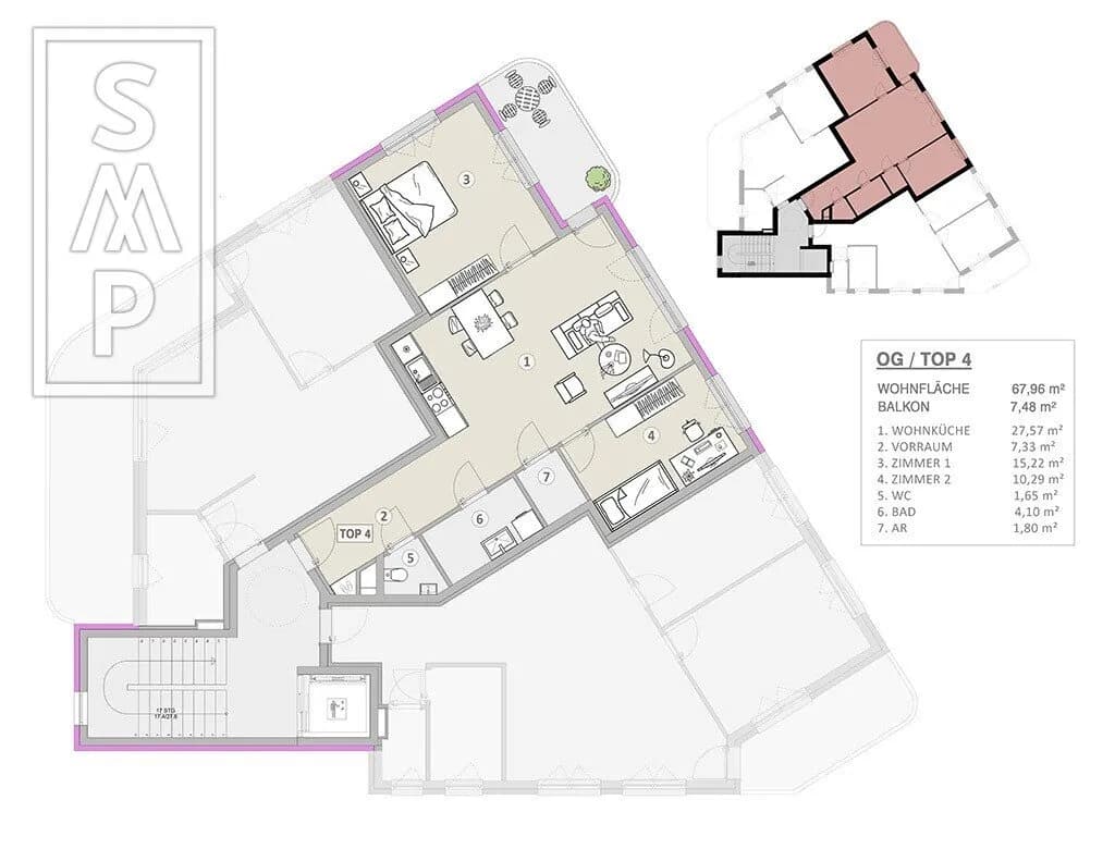3-Zimmer-Wohnung kaufen in Wien – 68,02 m², € 420.000 – Bild 12 von 12