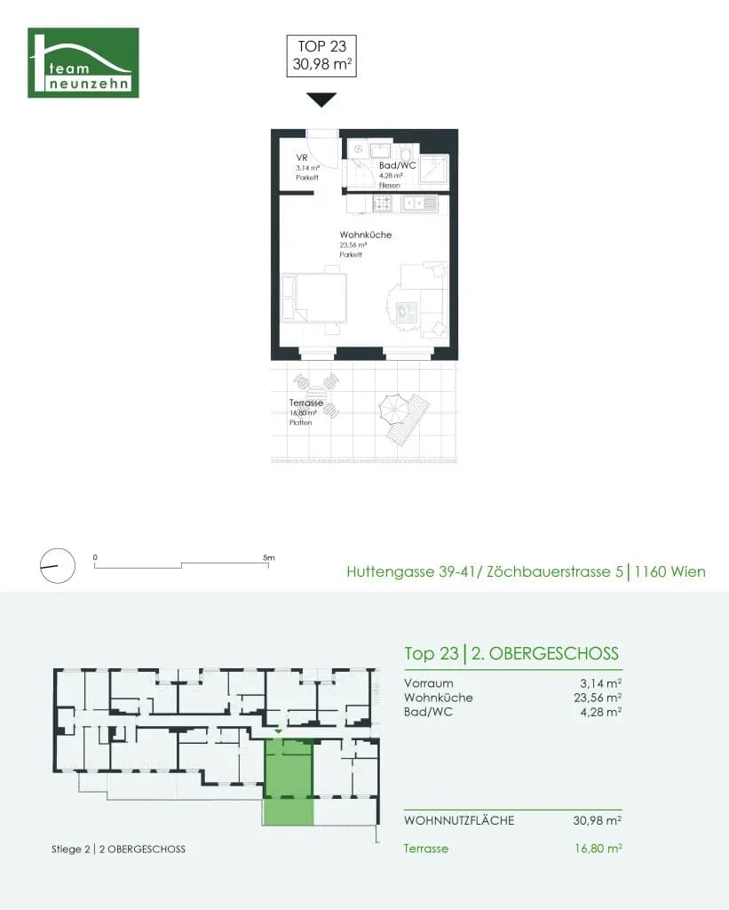1-Zimmer-Wohnung mieten in Wien – 30,98 m², € 819 – Bild 14 von 14