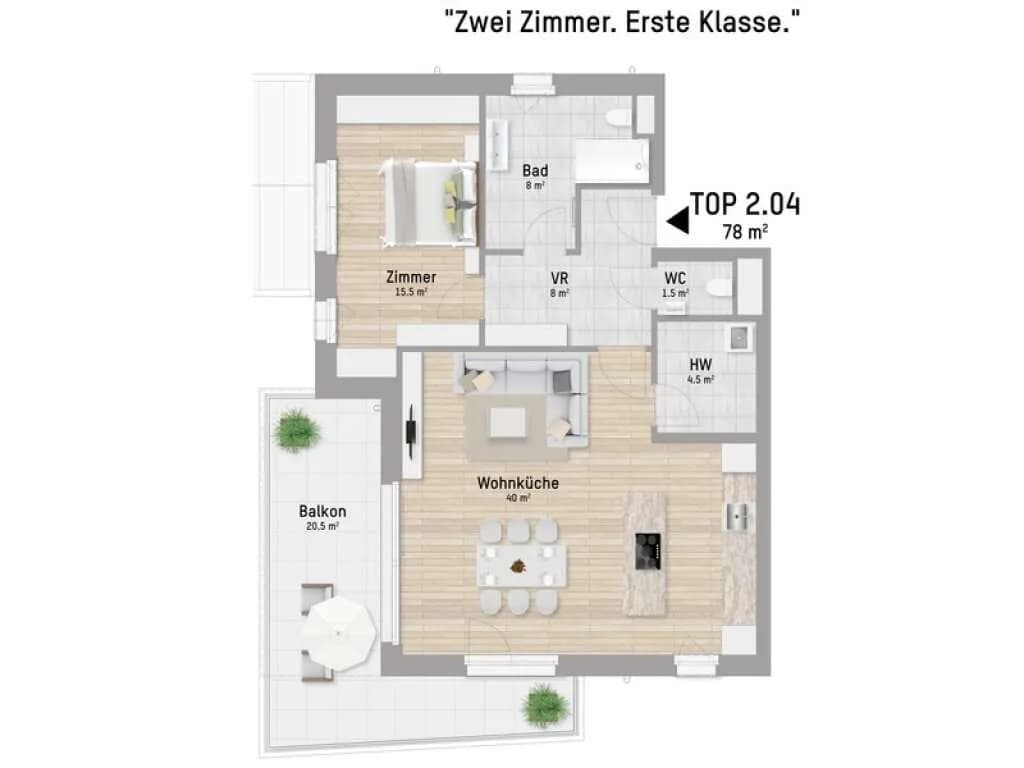 2-Zimmer-Wohnung kaufen in Wien – 78,32 m², € 999.900 – Bild 15 von 15
