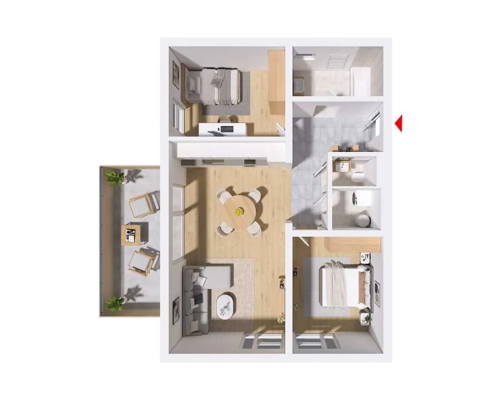 3-Zimmer-Wohnung mieten in Deutschlandsberg – 72,5 m², € 1.019 – Bild 6 von 6