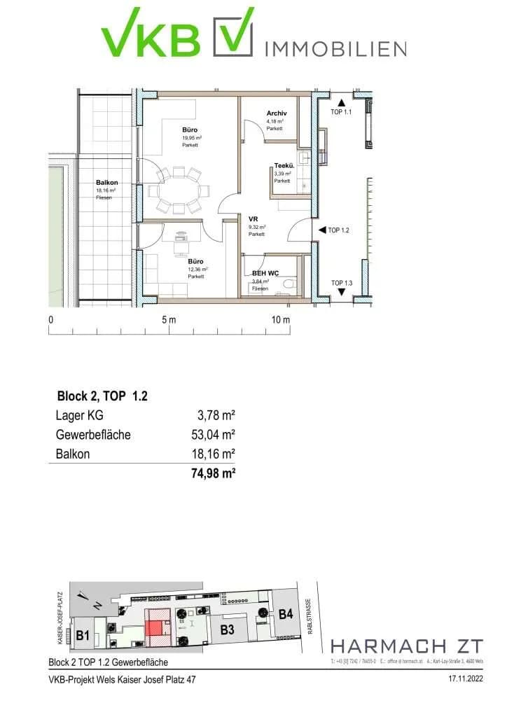 Gewerbeimmobilie mieten in Wels – 53 m², € 743 – Bild 9 von 9