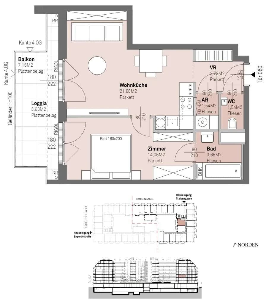 2-Zimmer-Wohnung kaufen in Wien – 46,19 m², € 306.600 – Bild 14 von 14