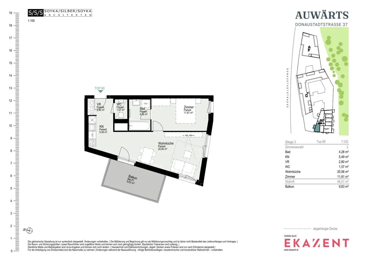 2-Zimmer-Wohnung mieten in Wien – 46,51 m², € 1.397 – Bild 8 von 8