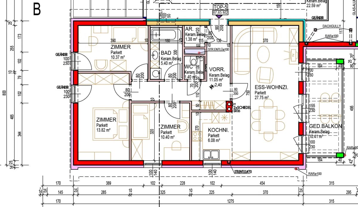 4-Zimmer-Wohnung mieten in Amstetten – 87,65 m², € 795 – Bild 2 von 2