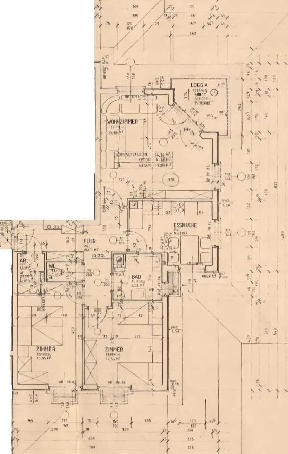 3-Zimmer-Wohnung mieten in Neunkirchen – 74,16 m², € 719 – Bild 2 von 2