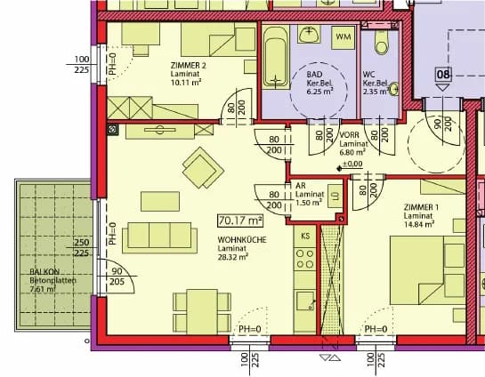 2-Zimmer-Wohnung mieten in Melk – 70,17 m², € 779 – Bild 2 von 2