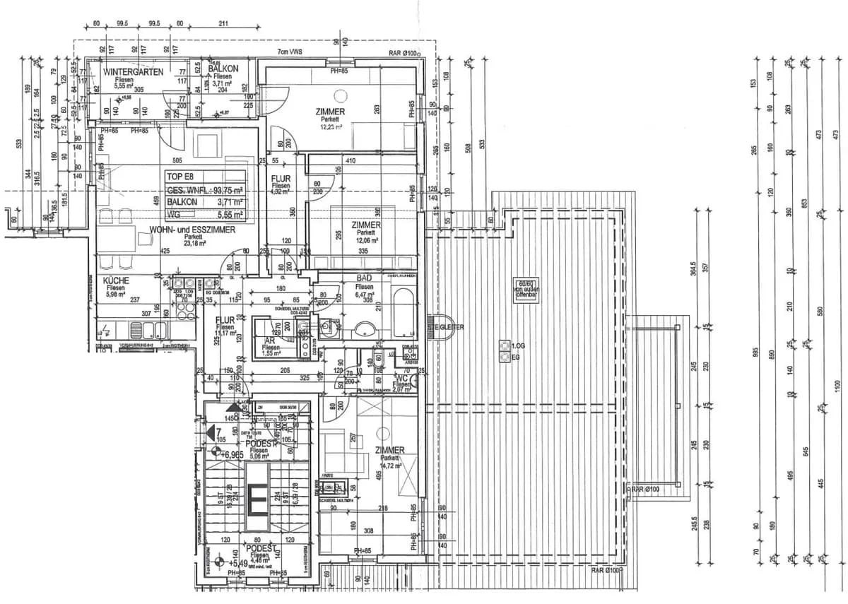 4-Zimmer-Wohnung mieten in Neunkirchen – 93,75 m², € 972 – Bild 2 von 2