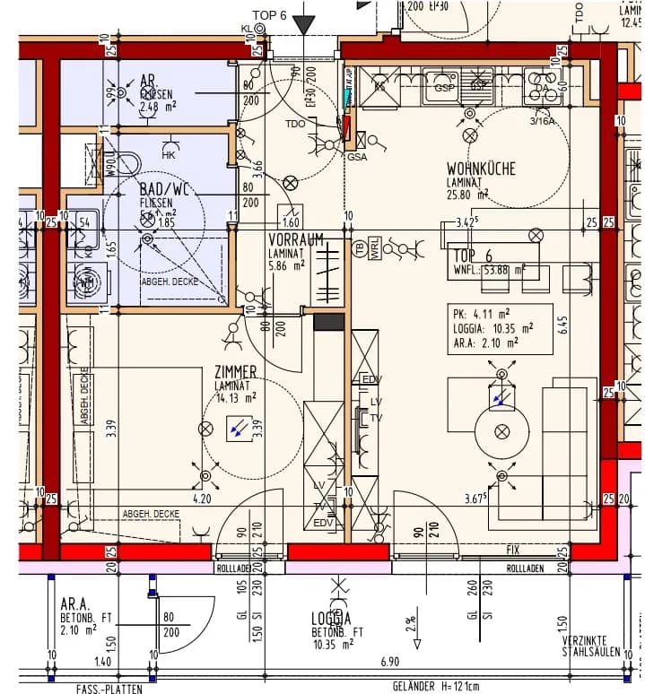 2-Zimmer-Wohnung mieten in Melk – 53,88 m², € 572 – Bild 2 von 2