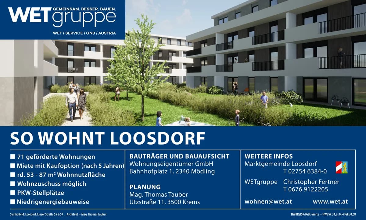 2-Zimmer-Wohnung mieten in Melk – 53,1 m², € 761