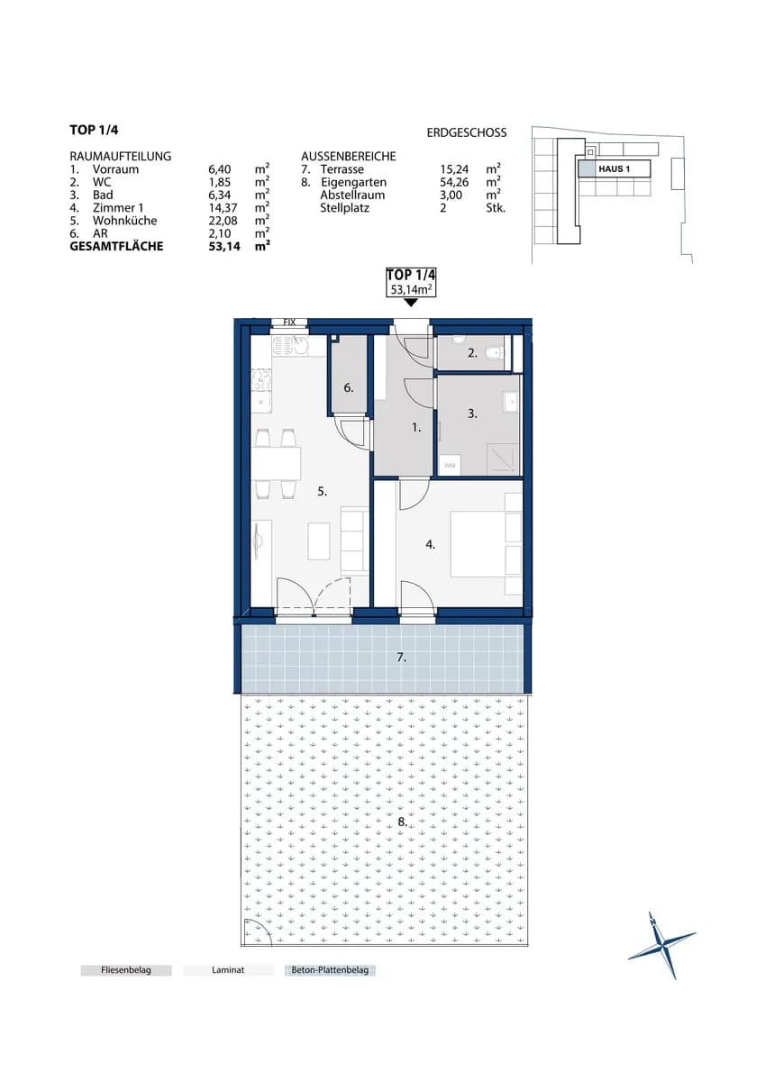 2-Zimmer-Wohnung mieten in Melk – 53,1 m², € 761 – Bild 2 von 2