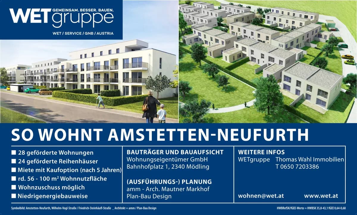 3-Zimmer-Wohnung mieten in Amstetten – 80,24 m², € 1.043
