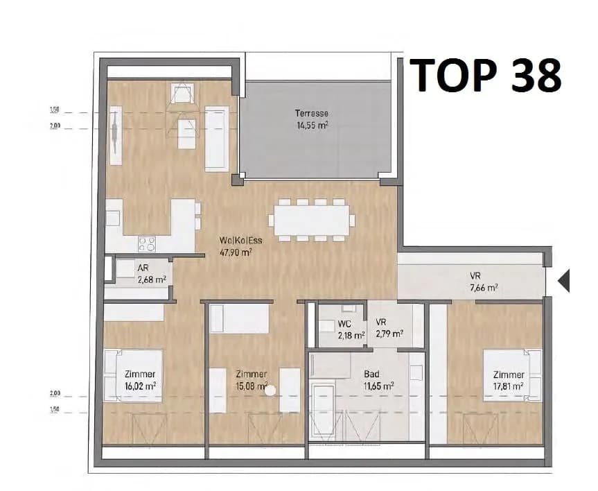 4-Zimmer-Wohnung kaufen in Graz – 123,77 m², € 805.743
