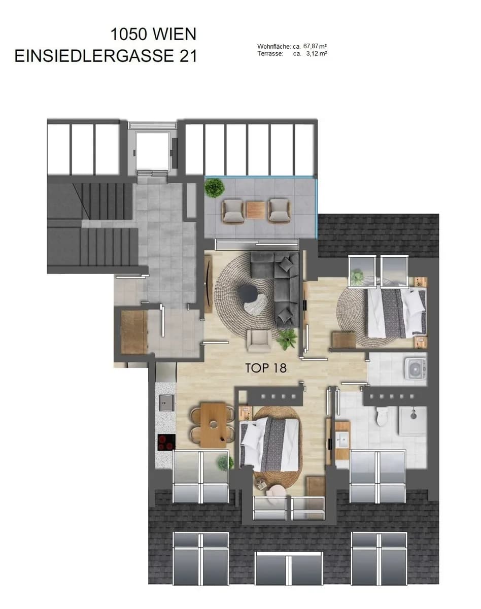 3-Zimmer-Wohnung kaufen in Wien – 67,87 m², € 549.000 – Bild 13 von 14