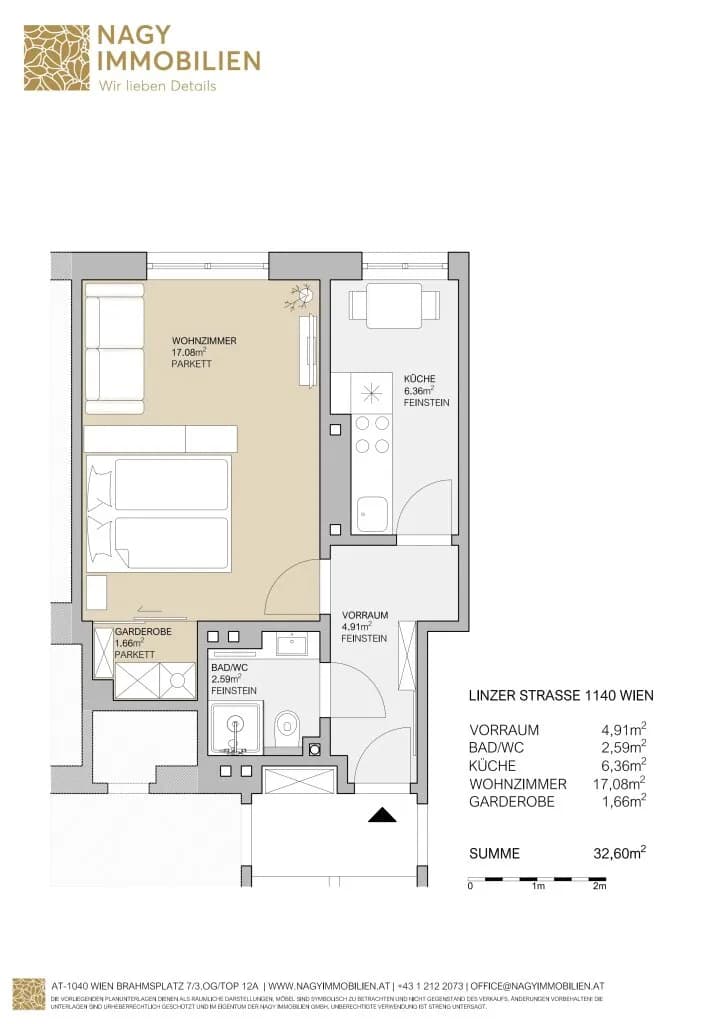 1-Zimmer-Wohnung kaufen in Wien – 32,6 m², € 249.000 – Bild 13 von 14