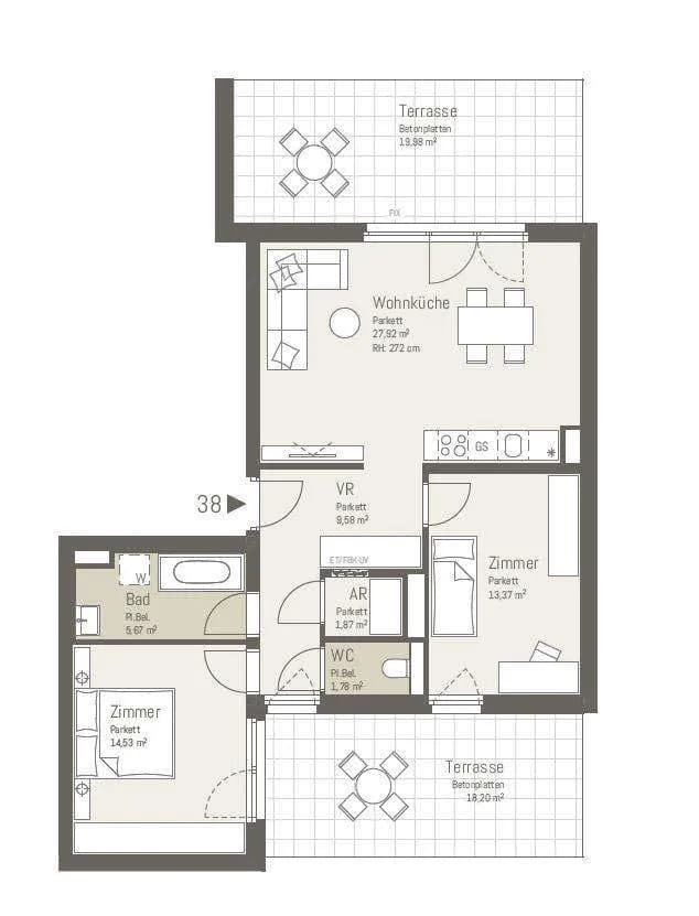 3-Zimmer-Wohnung kaufen in Wien – 74,72 m², € 485.735 – Bild 2 von 22