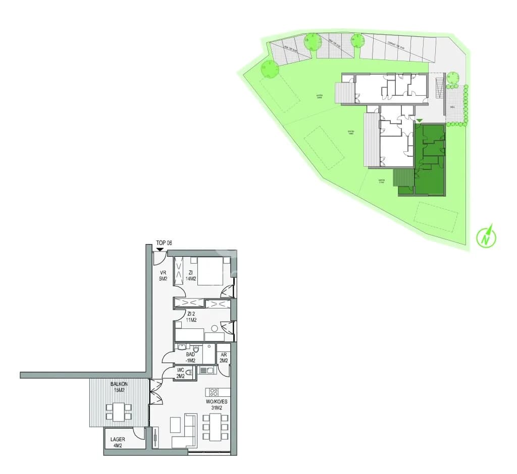 3-Zimmer-Wohnung kaufen in Voitsberg – 78,2 m², € 307.300 – Bild 3 von 10