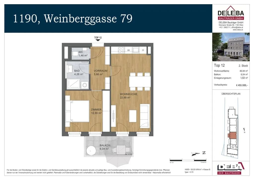 2-Zimmer-Wohnung kaufen in Wien – 46,94 m², € 455.000 – Bild 13 von 13
