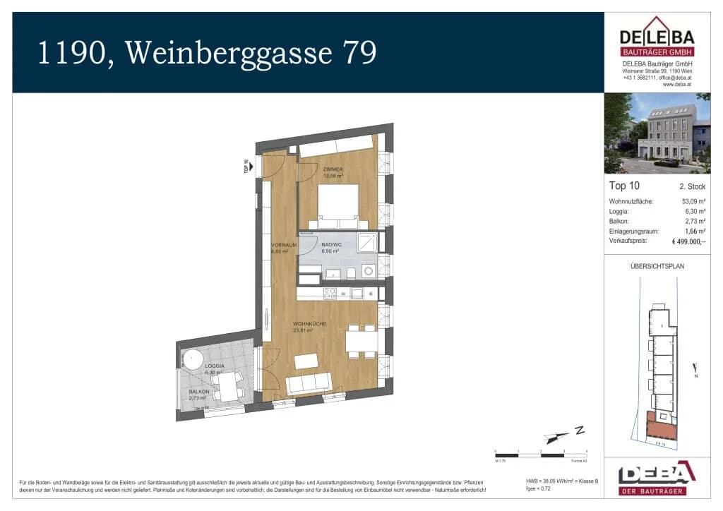 2-Zimmer-Wohnung kaufen in Wien – 53,09 m², € 499.000 – Bild 9 von 9