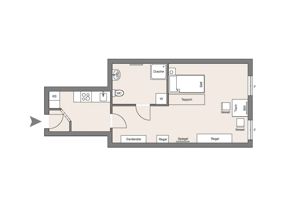 1-Zimmer-Wohnung mieten in Wien – 26 m², € 940 – Bild 7 von 7