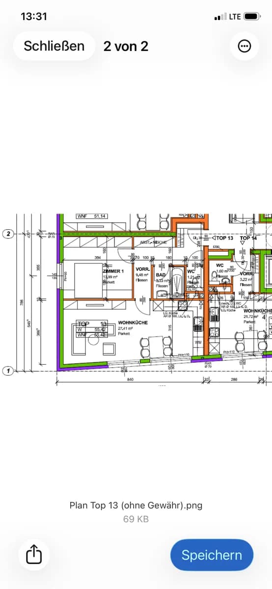 2-Zimmer-Wohnung mieten in Wien – 55,42 m², € 990 – Bild 9 von 10