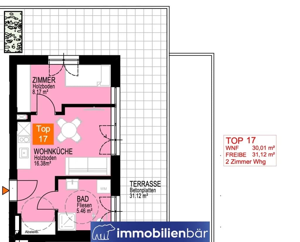 2-Zimmer-Wohnung kaufen in Linz – 30,01 m², € 309.000 – Bild 7 von 7