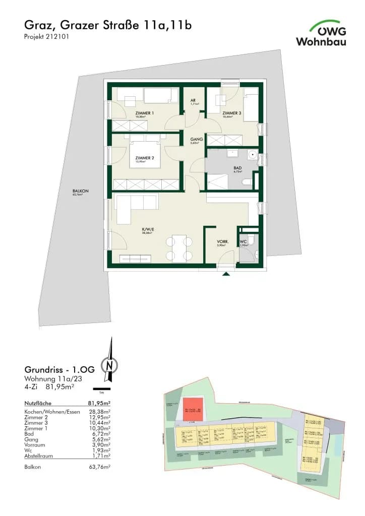 4-Zimmer-Wohnung kaufen in Graz – 81,95 m², € 505.915 – Bild 12 von 12