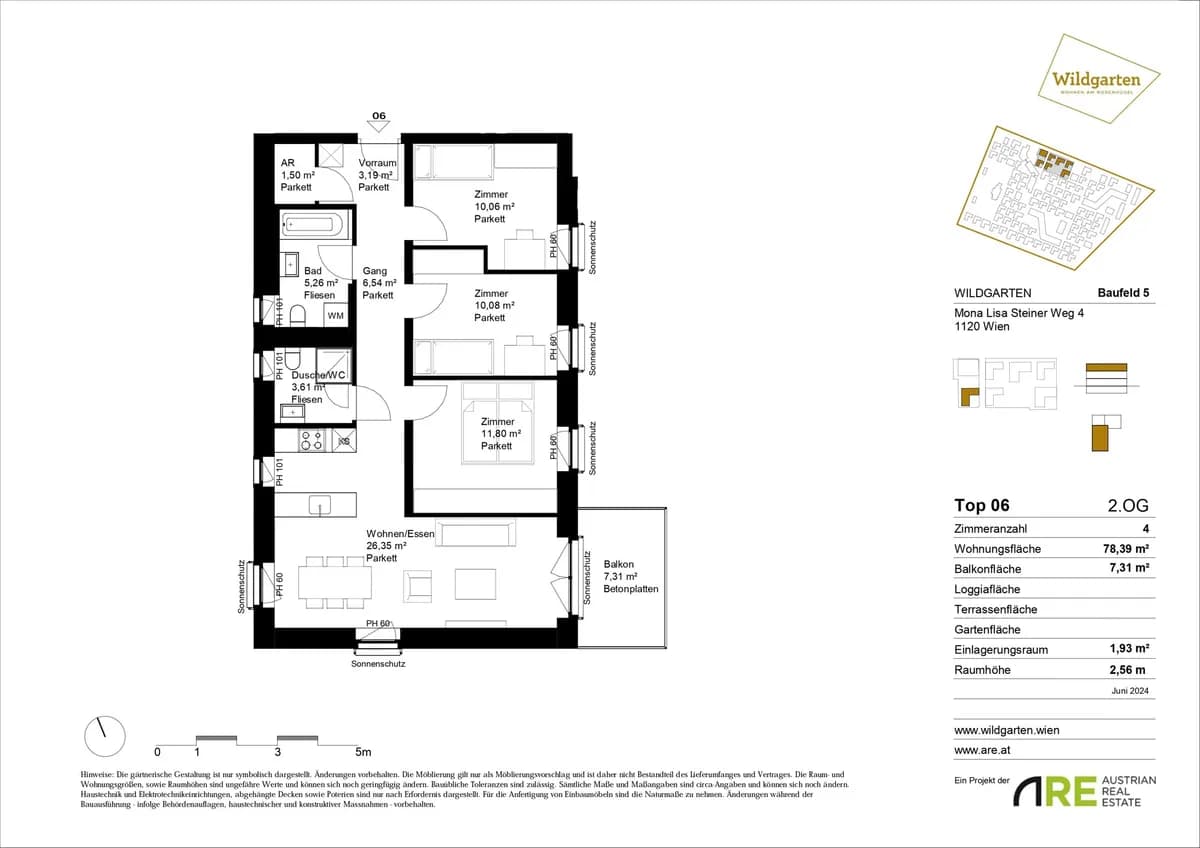 4-Zimmer-Wohnung mieten in Wien – 78,39 m², € 1.420 – Bild 12 von 15