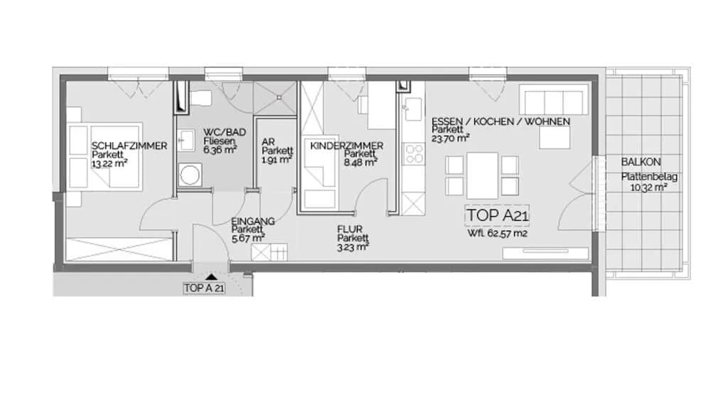 3-Zimmer-Wohnung kaufen in Liezen – 62,57 m², € 256.000 – Bild 9 von 16