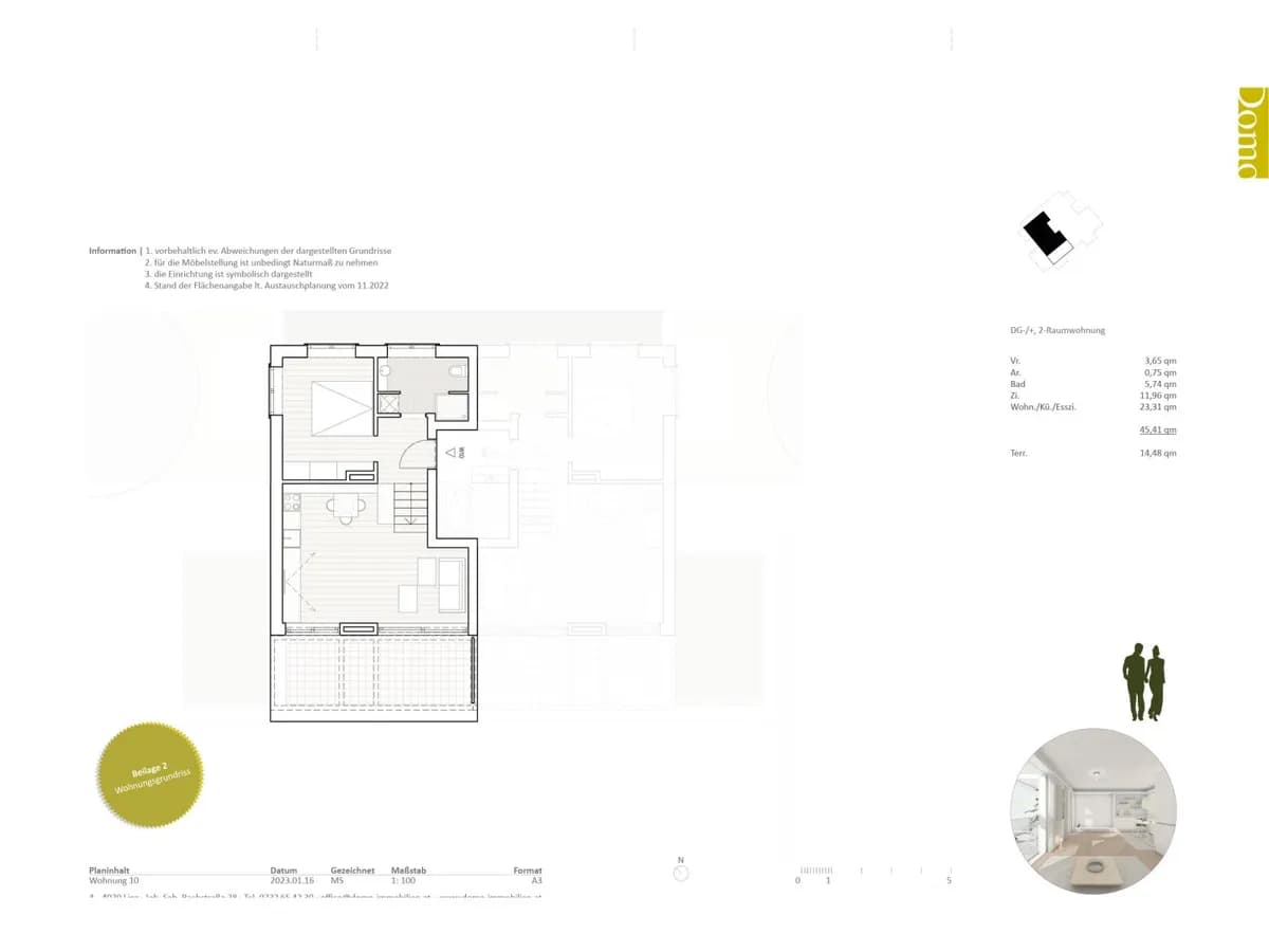 2-Zimmer-Wohnung kaufen in Linz – 46 m², € 312.500 – Bild 10 von 10